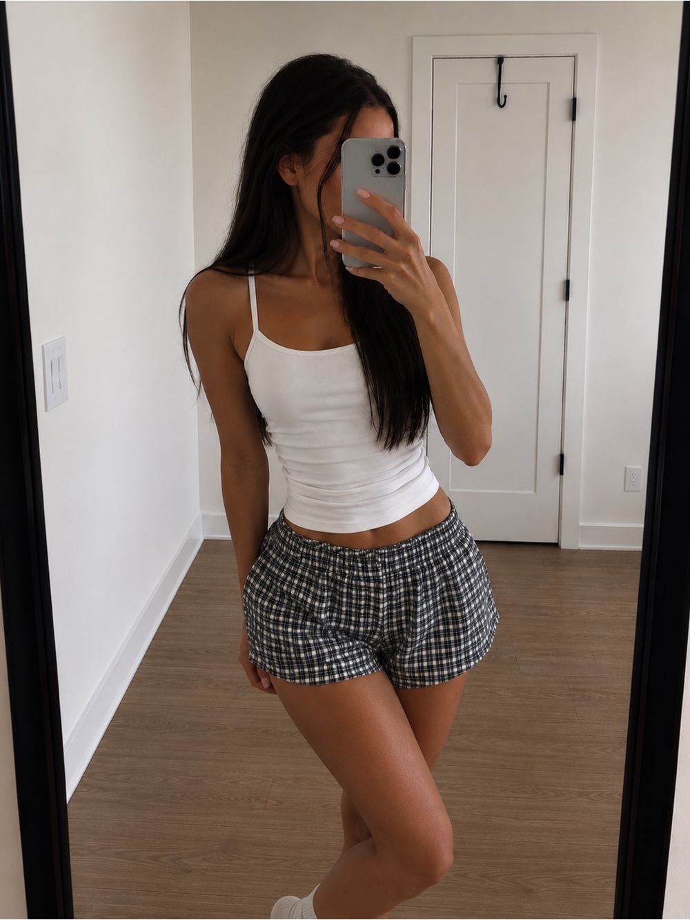 Brandy Melville Logan Plaid Boxer Shorts